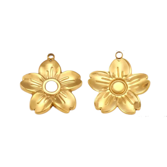 Big Flower Charm - Gold