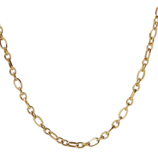 Dainty Figaro Style Chain Necklace - Gold