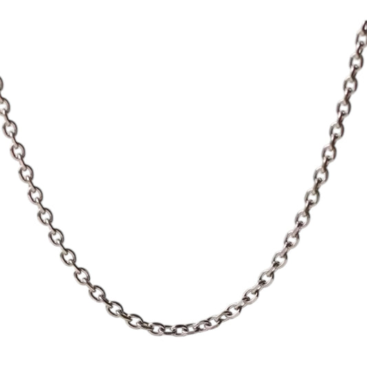Long Round Link Chain Necklace - Silver