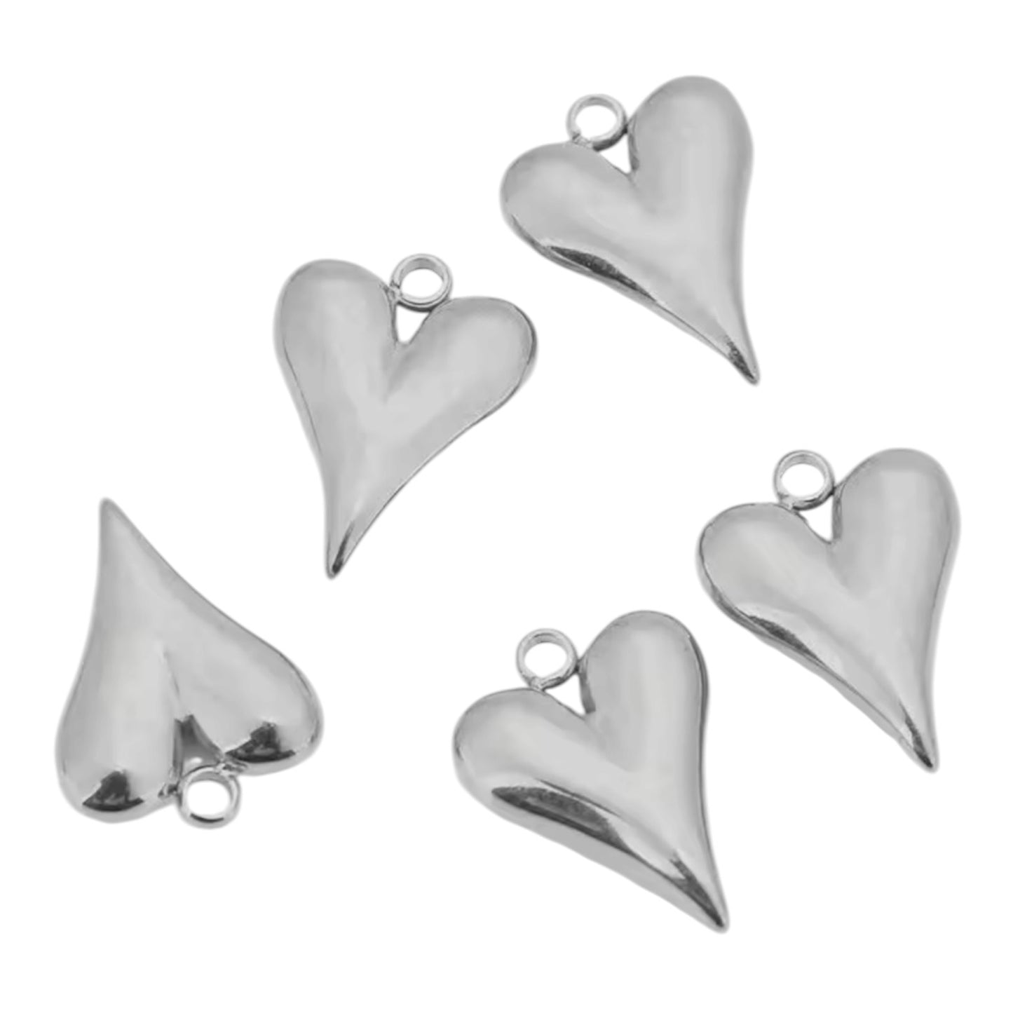 Chunky Heart Charm - Silver