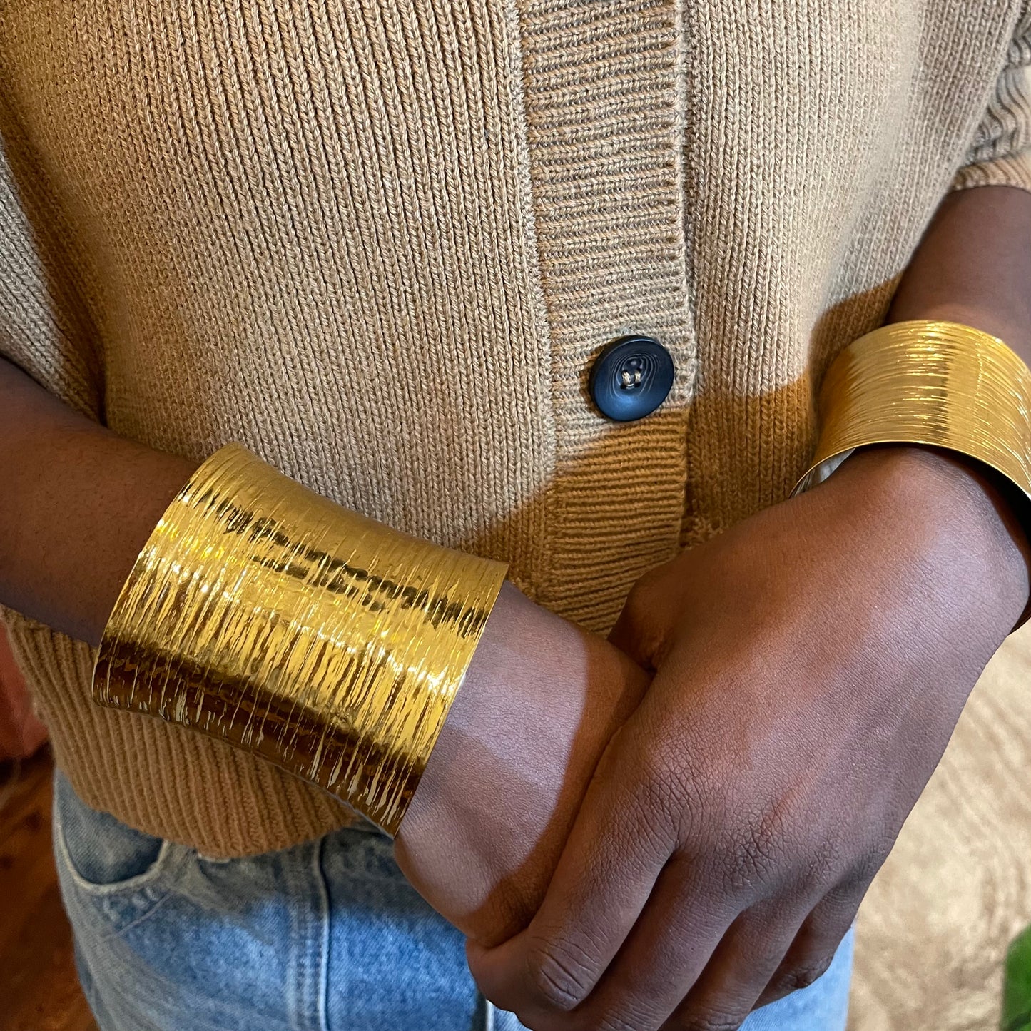 Textured Long Cuff Bracelet | The Consciously Lisa Collection