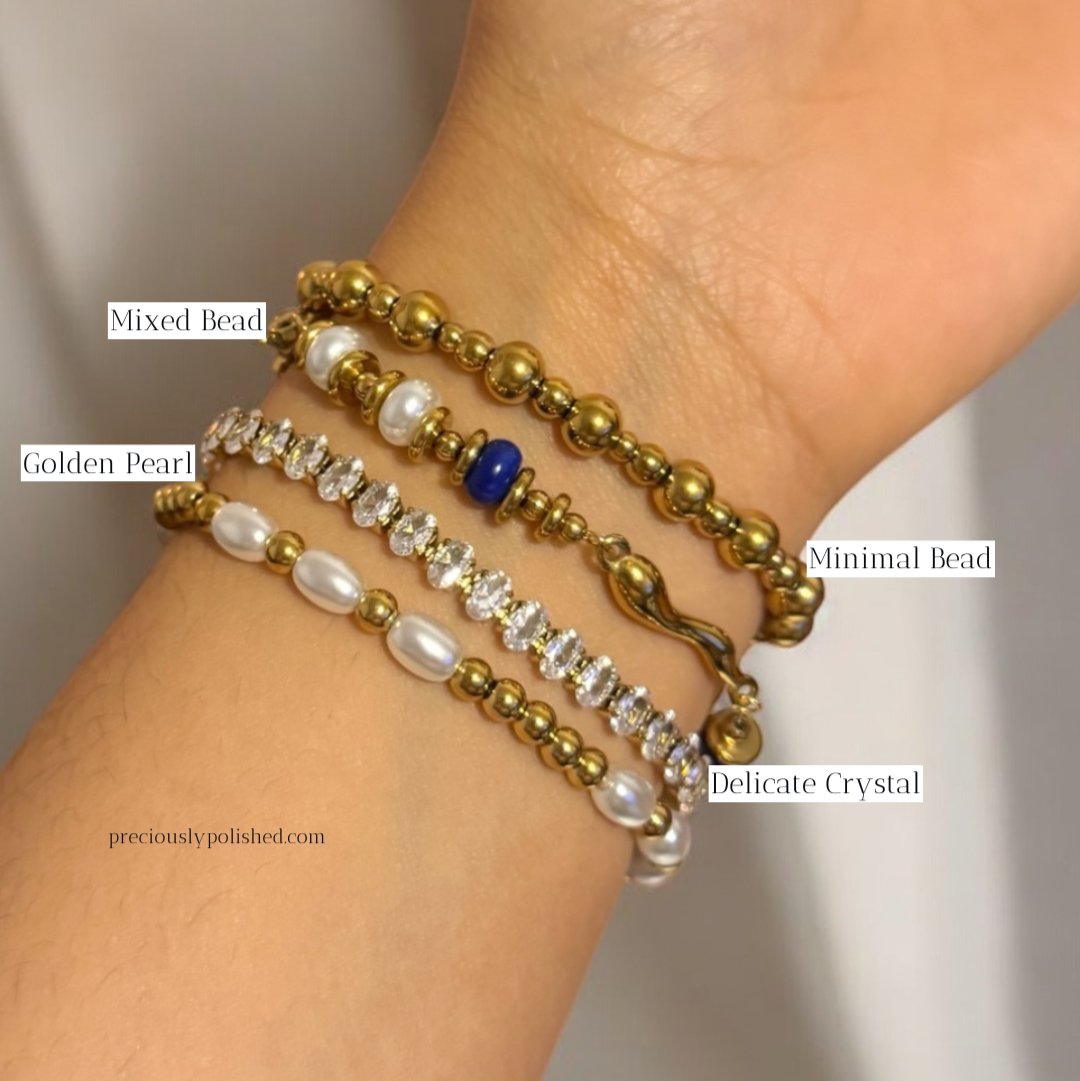 Minimal Bead Adjustable Bracelet - Gold