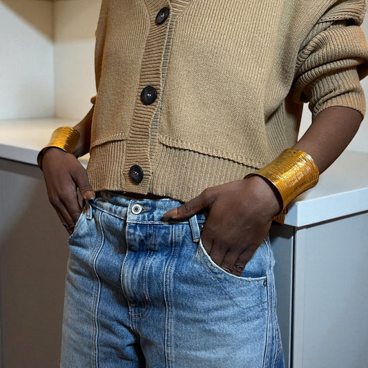 Textured Long Cuff Bracelet | The Consciously Lisa Collection