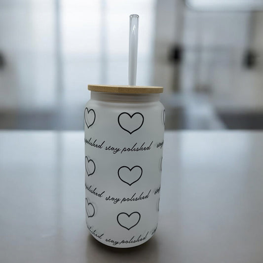 Amor Always Stay Polished 16oz. Glass Cup