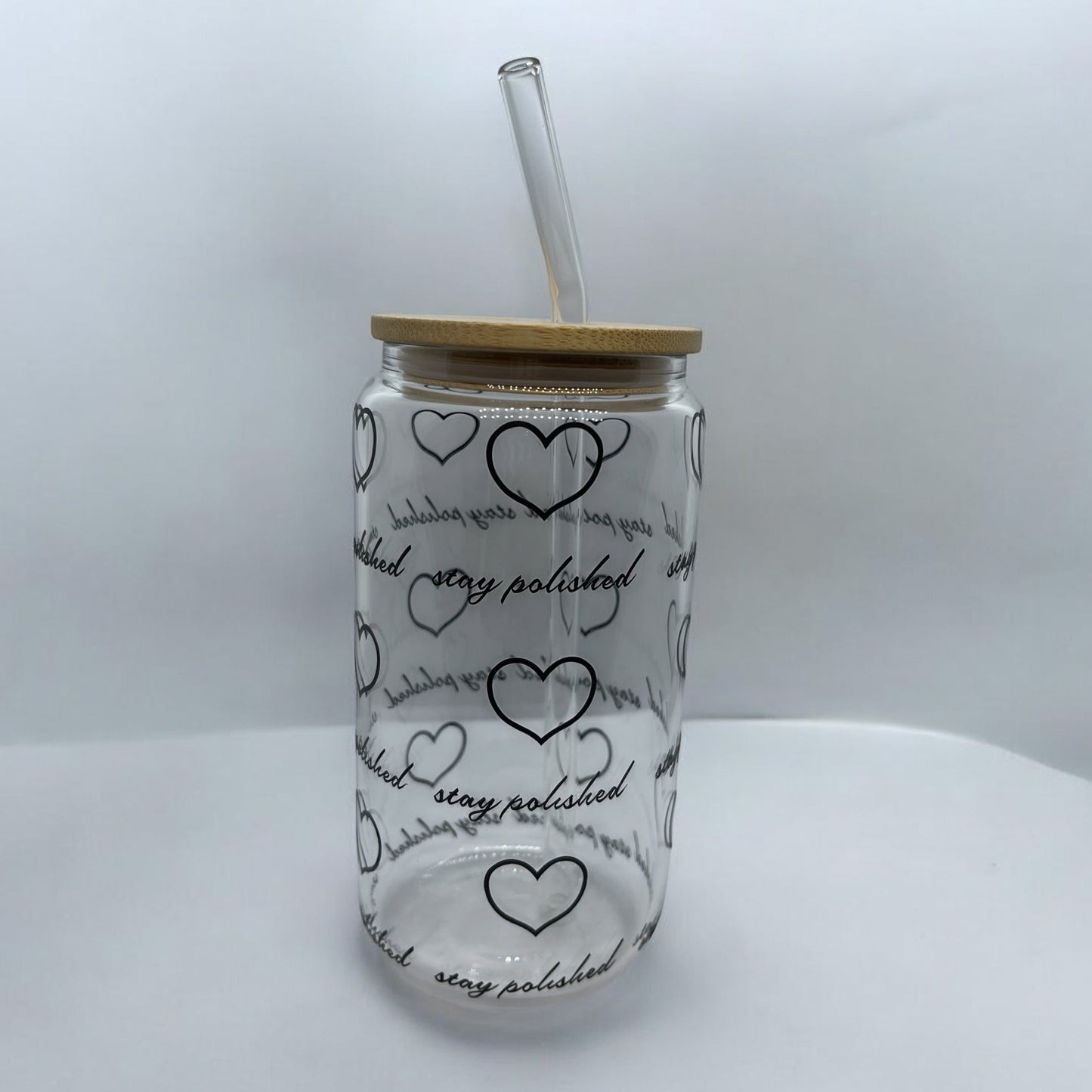 Amor Always Stay Polished 16oz. Glass Cup