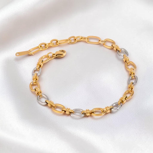 Oval Link Bracelet - Mixed Metal