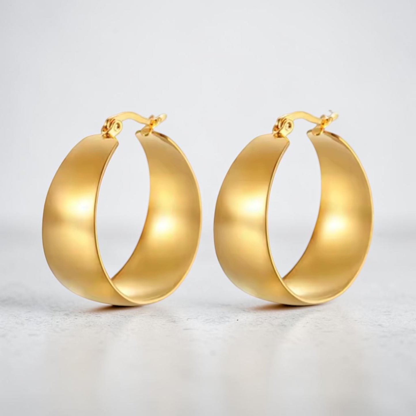 Wide Dome Hoop Earrings | The Consciously Lisa Collection