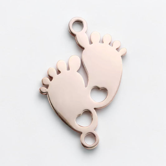 Baby Feet Charm - Silver