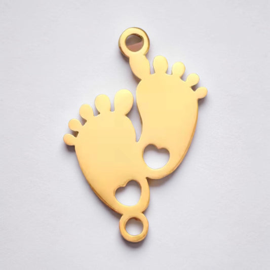 Baby Feet Charm - Gold